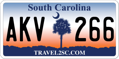 SC license plate AKV266