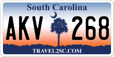 SC license plate AKV268