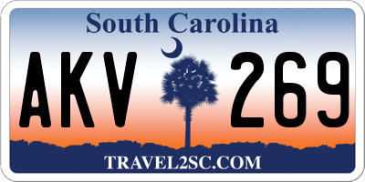 SC license plate AKV269