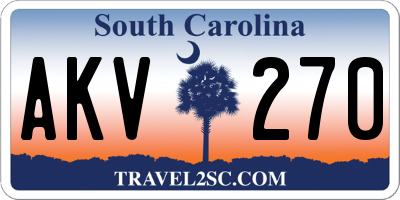 SC license plate AKV270