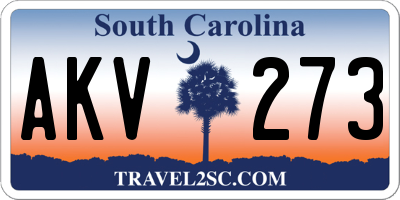 SC license plate AKV273