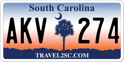 SC license plate AKV274