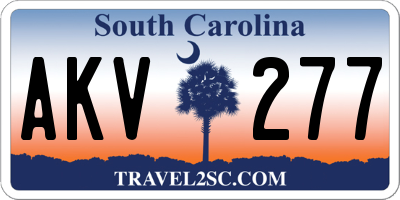 SC license plate AKV277