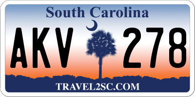 SC license plate AKV278