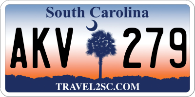SC license plate AKV279