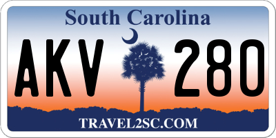 SC license plate AKV280