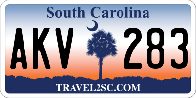SC license plate AKV283