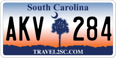 SC license plate AKV284