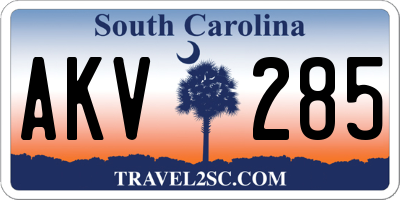 SC license plate AKV285