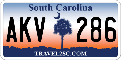 SC license plate AKV286