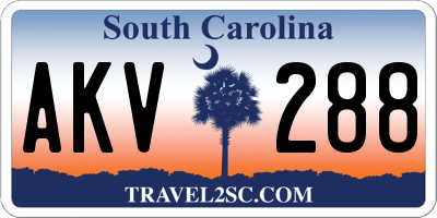 SC license plate AKV288