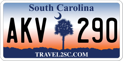 SC license plate AKV290