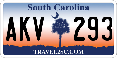 SC license plate AKV293
