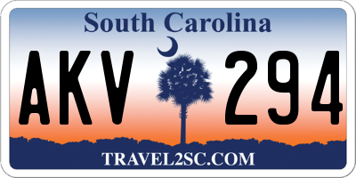 SC license plate AKV294