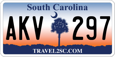 SC license plate AKV297