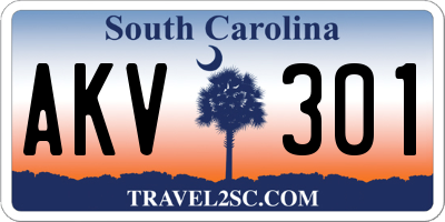SC license plate AKV301