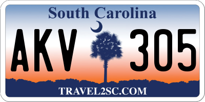SC license plate AKV305