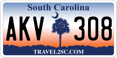 SC license plate AKV308