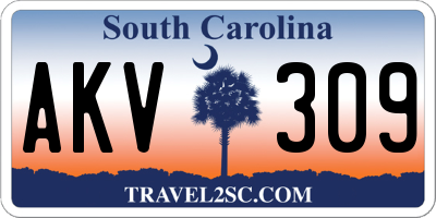 SC license plate AKV309