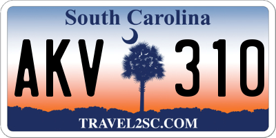 SC license plate AKV310