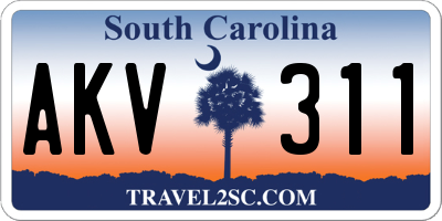 SC license plate AKV311