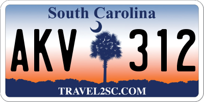 SC license plate AKV312