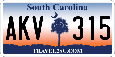SC license plate AKV315