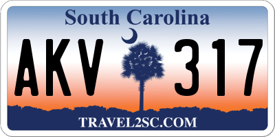 SC license plate AKV317