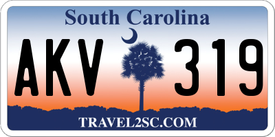 SC license plate AKV319