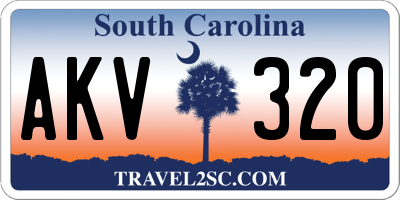 SC license plate AKV320
