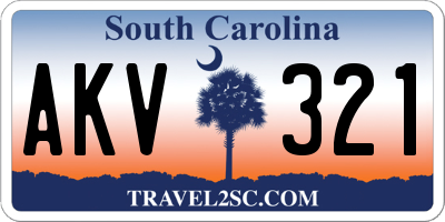 SC license plate AKV321