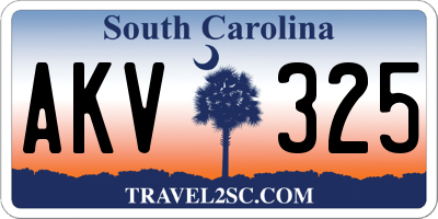 SC license plate AKV325