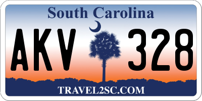 SC license plate AKV328