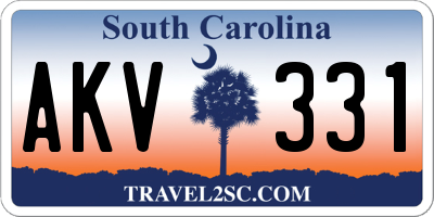 SC license plate AKV331