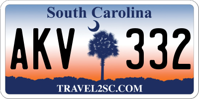 SC license plate AKV332