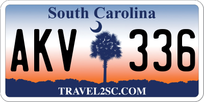 SC license plate AKV336