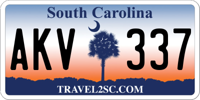 SC license plate AKV337