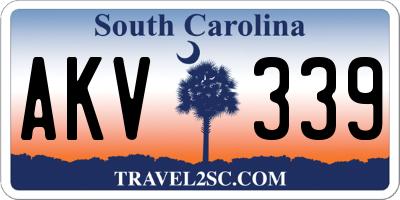 SC license plate AKV339