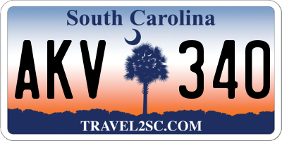 SC license plate AKV340