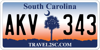 SC license plate AKV343