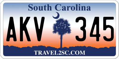 SC license plate AKV345