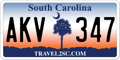 SC license plate AKV347