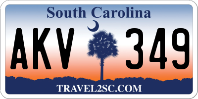 SC license plate AKV349