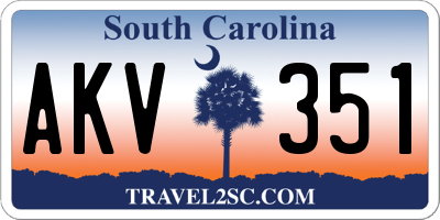 SC license plate AKV351