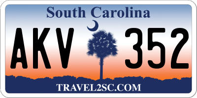SC license plate AKV352