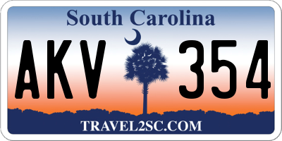 SC license plate AKV354