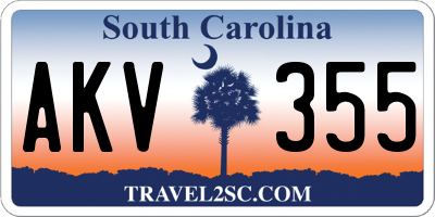 SC license plate AKV355