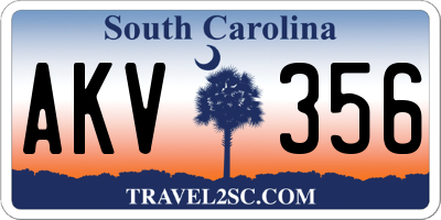 SC license plate AKV356