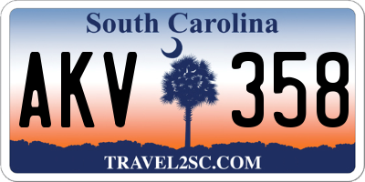 SC license plate AKV358
