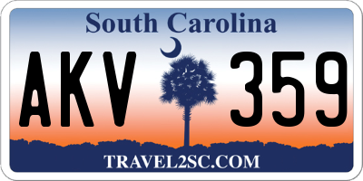 SC license plate AKV359